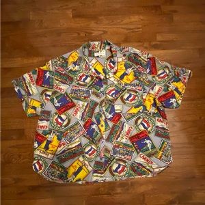 90’s Vintage Liz Claiborne European Travel Print Button-down